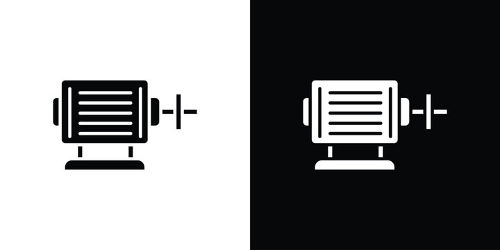 Car alternator icon. Black and white silhouette. Icon vector