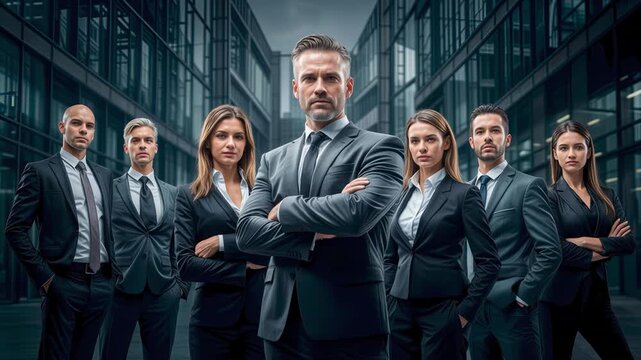 Successful business team with strong leadership