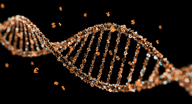 DNA Helix of Finance: Golden Currency Strand