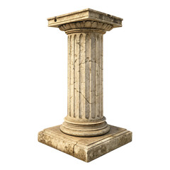 Classical Greek Column: Architectural Design Element Isolated On Transparent Background