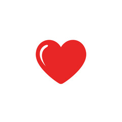 Minimalist Vector Heart Icon in Bright Red Color for Romantic and Love Themed Design