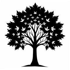 Obraz premium vector tree silhouette