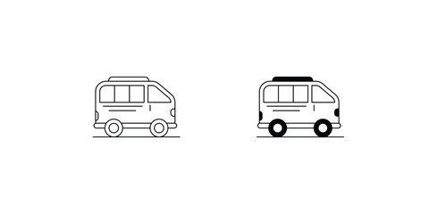 van set icon with white background vector stock illustration