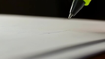 Writing on Paper with Pen Close-up Macro Shot Study Concept