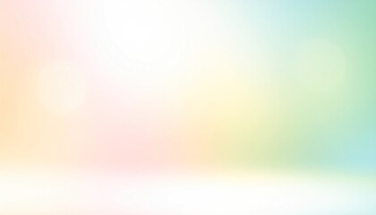 Naklejka premium Abstract Blurred Background Blend Of Pale Green Peach Yellow And White Colors With Soft Lighting