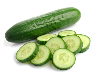 Fresh Cucumber: Sliced & Whole, Vibrant Green Vegetable Photography for Recipes, Health Websites, and Food Blogs