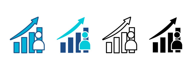 Fototapeta premium Sales Manager Icon Set With Multiple Styles. Vector Illustration