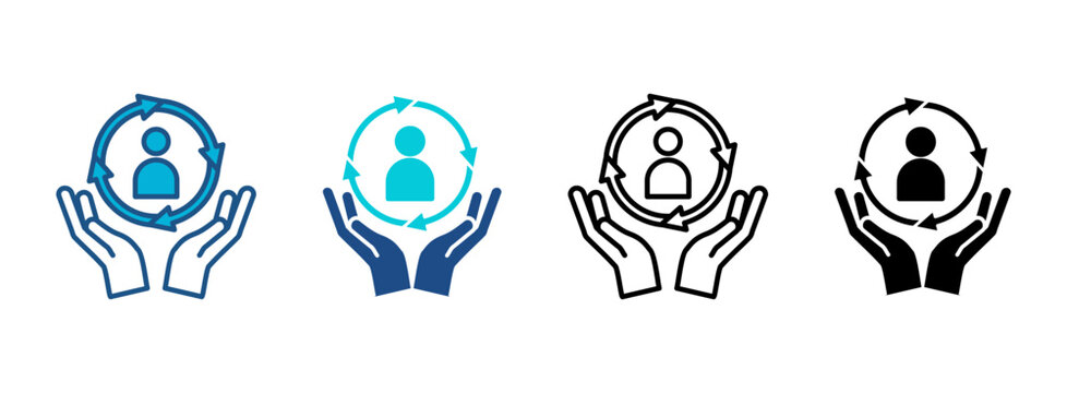 Customer Retention Icon Set With Multiple Styles. Vector Illustration