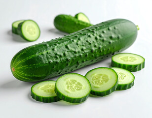 Fresh Cucumbers:  Crisp Vegetable, Sliced Cucumber, Green Cucumber, Healthy Eating, Produce Photography