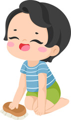 illustration cleaning boy character