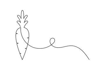 Carrot One Line Minimalist Drawing Vector Illustration