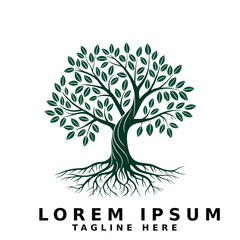 Fototapeta premium Robust Green Tree with Strong Roots Nature Icon