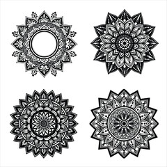 Elegant Circular Mandala Art Collection in Black and White