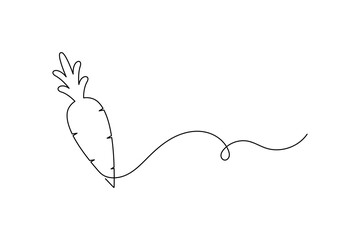 Carrot One Line Minimalist Drawing Vector Illustration