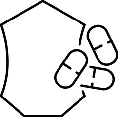 Tablets by Shield Outline Line Icon for Graphic and Web Design, Apps, Adverts, Various Cards