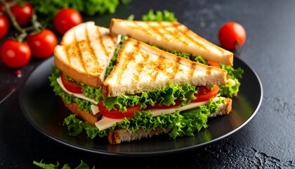 Grilled cheese sandwich with fresh salad