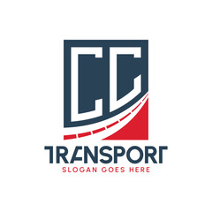 Letter CC Transport Logo Design. Modern CC Road Logo for Delivery, Transport Company and Fleet Business