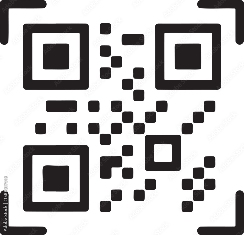 Poster qr code icon vector illustration isolated on transparent background