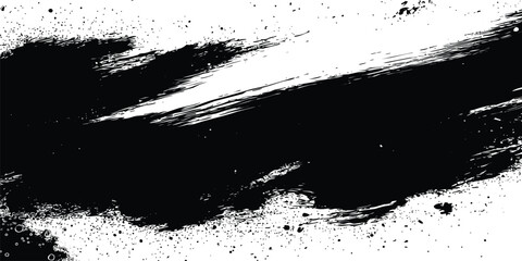 Black Ink Paint Brush Stroke Collection – Handmade Vector Smears and Splashes for Typography, Social Media Templates, and Flyers