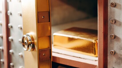 the gold bullion is in a vault and a safe