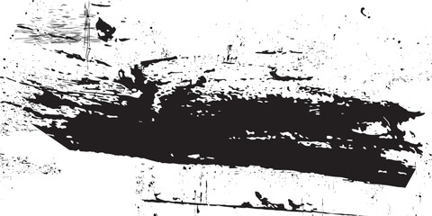 Distressed Vector Ink Brush Stroke Design – Rough Black Painted Texture for Urban Grunge Art and Background Elements. High Contrast Black Ink Brush Stroke Vector