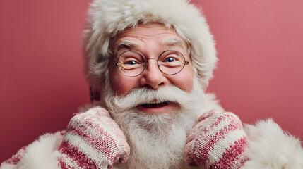 Obraz premium portrait of a man wearing a santa hat