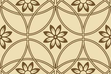 Fototapeta premium Geometric floral pattern seamless repeating