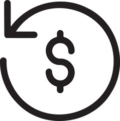 Refund  icon vector illustration isolated On Transparent Background