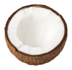 Half of coconut isolated on white background