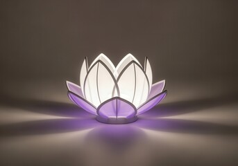 Modern neon lotus lantern in white and purple for decor and ambiance lighting