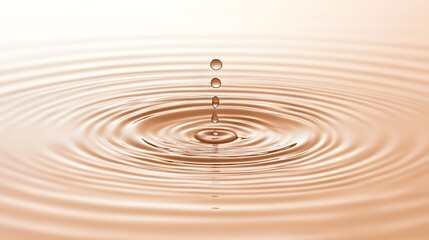 Abstract Brown Liquid Drops Creating Ripples on Water Surface