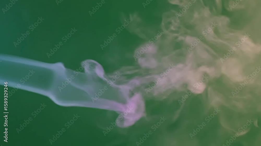 Poster abstract smoke plume evolving with gentle curves and smooth color transitions