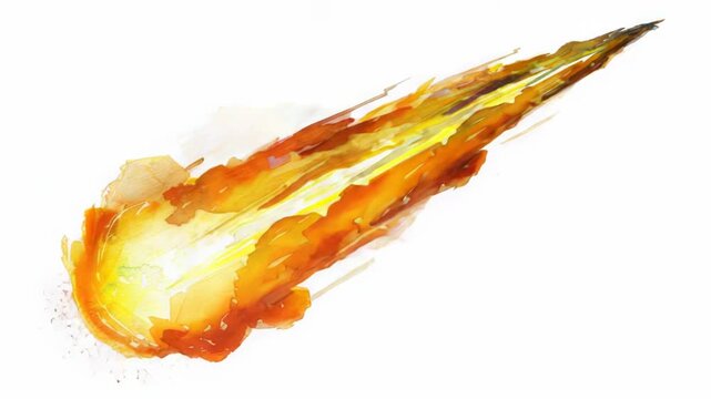 A watercolor painting of an orange and yellow object with intricate details