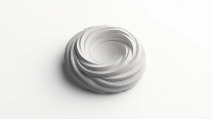 Abstract circular form in light gray tones.