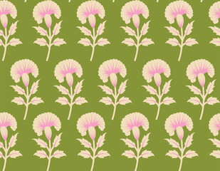 seamless pattern with pink flowers