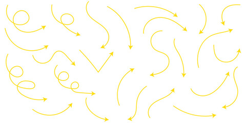 Curved arrows set for business plan, presentation and education. Sign, Symbol, Hand drawn arrow collection