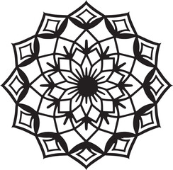Geometric Floral Mandala Pattern Intricate Vector Design