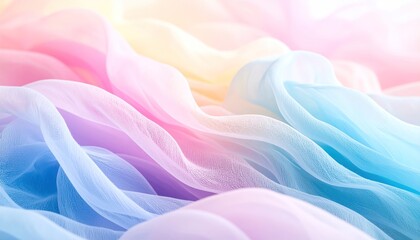 Obraz premium Abstract Cottony Mesh Gradient In Bright Washed Pastel Tones Displaying Soft Flowing Forms