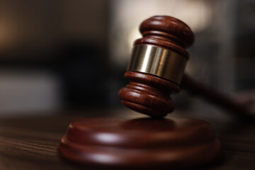 lawyer hammer on wood table, Judge's gavel, law,

