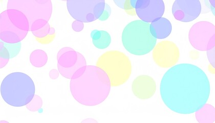 Abstract Pastel Colored Circular Blobs with Soft Shadows on White Background