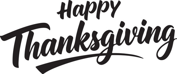 Vector art of happy thanksgiving handwritten quote