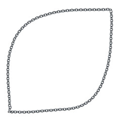 シルバーチェーンの手描きリーフ型イラスト
