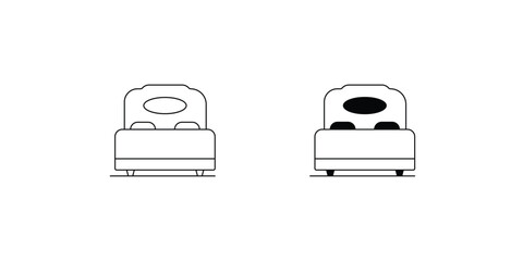 bed set icon with white background vector stock illustration