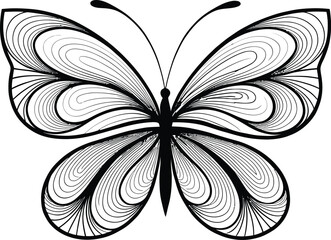 Black Minimalist Butterfly Illustration – Simple Line Art Design