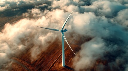 wind turbine drone view .