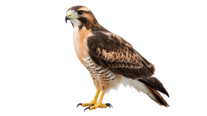 Red-Tailed Hawk Bird of Prey Isolated on White Background
