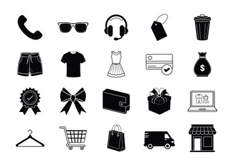 Vector Shopping and Retail Icon Bundle on A Clean Background