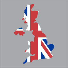 United Kingdom Silhouette Map. Vector image