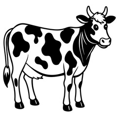 Fototapeta premium black and white cow