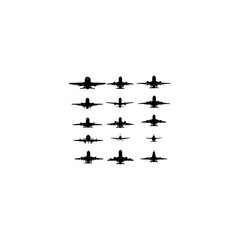 aircraft silhouette set,